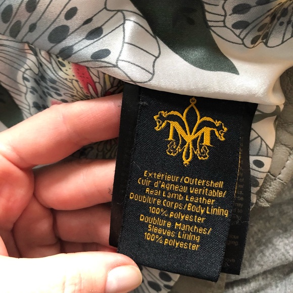 COPY - Mackage lamb leather jacket Grey-green - Picture 4 of 15